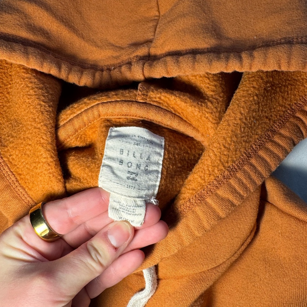 Billabong Free Your Mind Sun logo orange surf hoodie Size Medium ♣️ - Picture 3 of 4